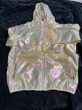 Iridescent Hooded Utility Jacket - Light Pearl